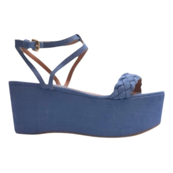 Twin-set Blue Denim Strappy Platform Sandals Size 10 - Picture 8 of 8